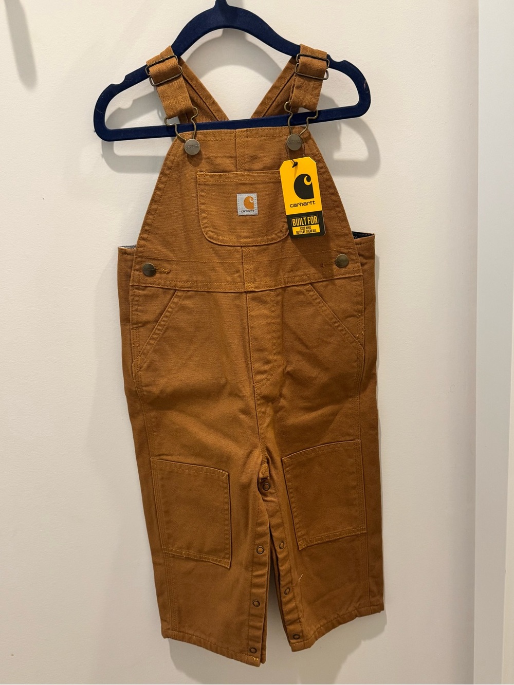 NWT Fleece Lined Carhartt Baby/Toddler Brown Duck Bib Overalls — 24 Months